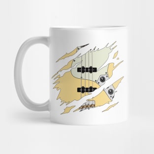 Ripped Bass Guitar J-Style Buttercream Color Mug